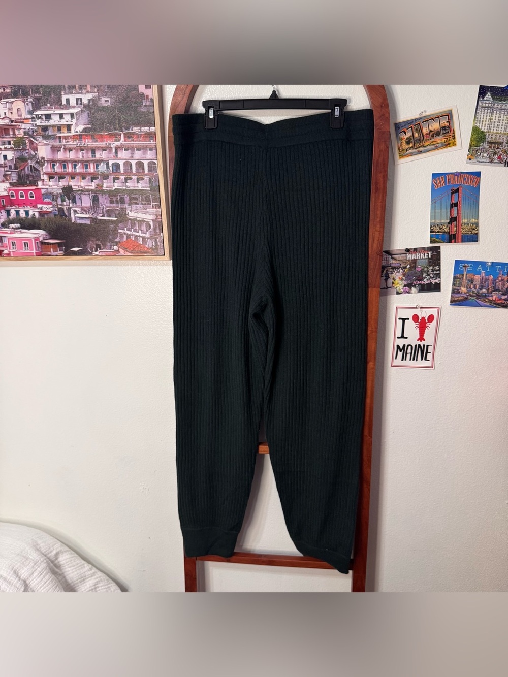 Spiritual Gangster Luxe Essential Rib Joggers Dark Green - Picture 6 of 7